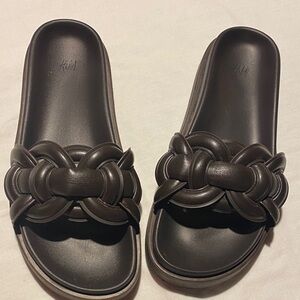 H&M Women's Dark Brown Slide Sandals Size 7  (38)